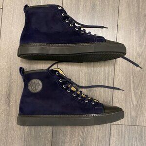 Hermes Jimmy Blue Suede High Tops Sneakers Size 11